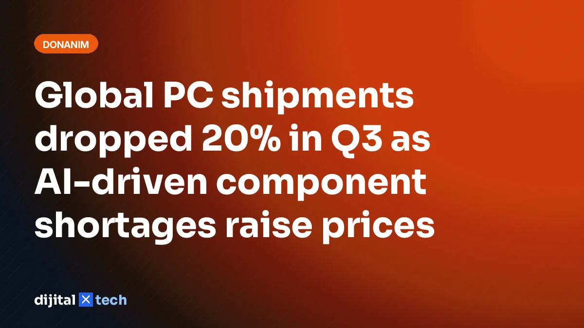 Global PC shipments dropped 20% in Q3 as AI-driven component shortages raise prices